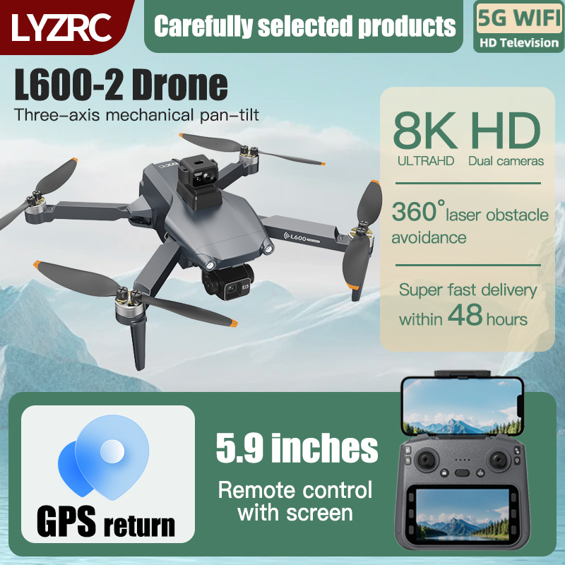 Drone Surveying - LYZRC L600-2 MAX GPS Drone 3-Axis