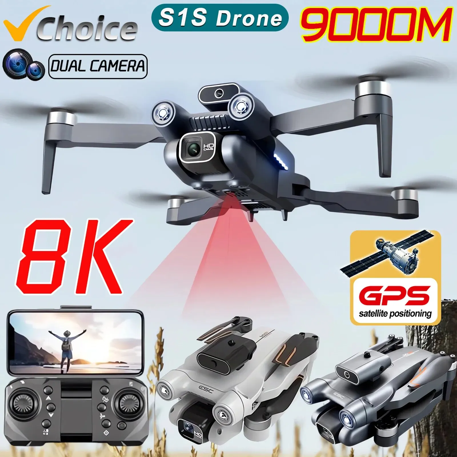 New S1S 5G GPS Drone Camera 8K - Drone Lidar recensie en prijs